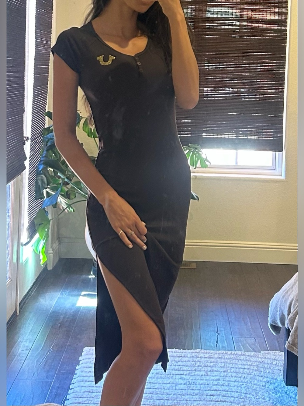 True religion t-shirt dress with side-Slit